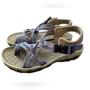 BearTraps Hiking Water Blue Woven Strap Sandal Adjustable Women Size 7.5